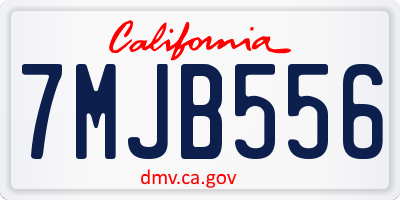 CA license plate 7MJB556