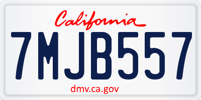 CA license plate 7MJB557