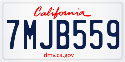 CA license plate 7MJB559