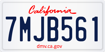 CA license plate 7MJB561