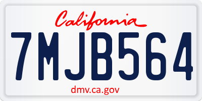 CA license plate 7MJB564