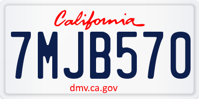 CA license plate 7MJB570