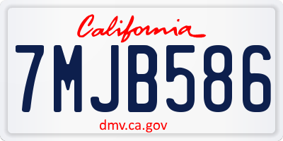 CA license plate 7MJB586