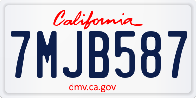 CA license plate 7MJB587