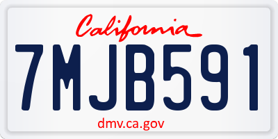 CA license plate 7MJB591