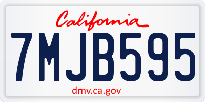 CA license plate 7MJB595