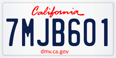 CA license plate 7MJB601