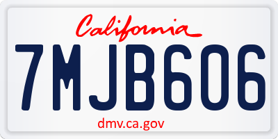 CA license plate 7MJB606