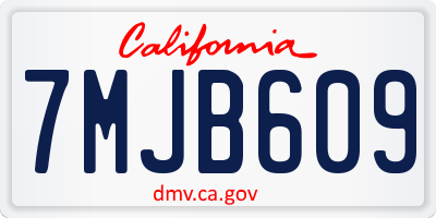CA license plate 7MJB609