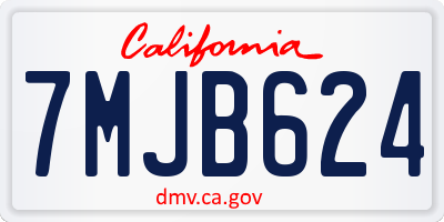 CA license plate 7MJB624