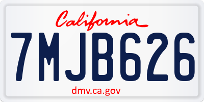 CA license plate 7MJB626