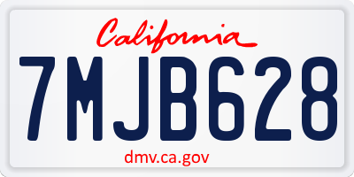 CA license plate 7MJB628