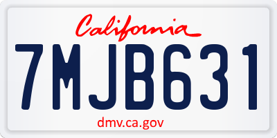 CA license plate 7MJB631