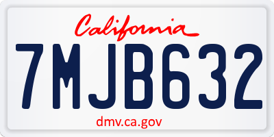 CA license plate 7MJB632