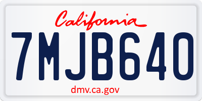 CA license plate 7MJB640