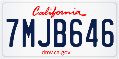 CA license plate 7MJB646