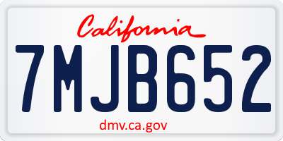 CA license plate 7MJB652