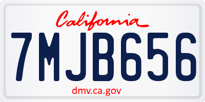 CA license plate 7MJB656