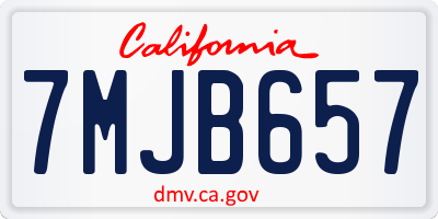 CA license plate 7MJB657