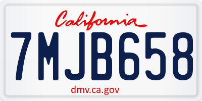 CA license plate 7MJB658