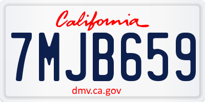 CA license plate 7MJB659