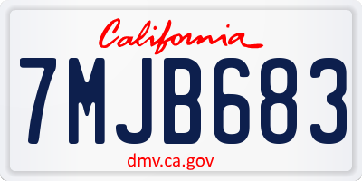 CA license plate 7MJB683