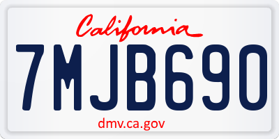 CA license plate 7MJB690