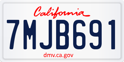 CA license plate 7MJB691