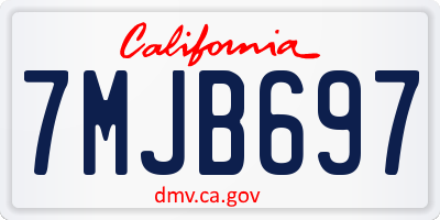 CA license plate 7MJB697