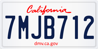 CA license plate 7MJB712
