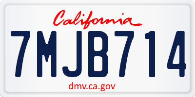CA license plate 7MJB714