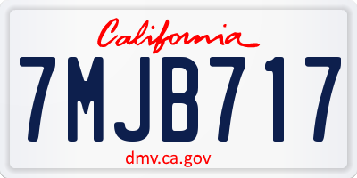 CA license plate 7MJB717