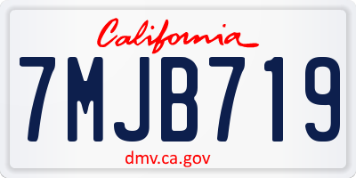 CA license plate 7MJB719
