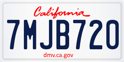 CA license plate 7MJB720