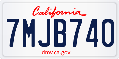 CA license plate 7MJB740