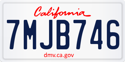 CA license plate 7MJB746