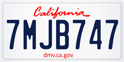 CA license plate 7MJB747