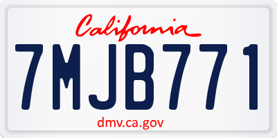 CA license plate 7MJB771