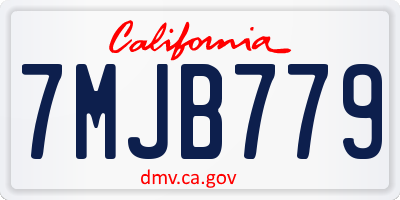 CA license plate 7MJB779