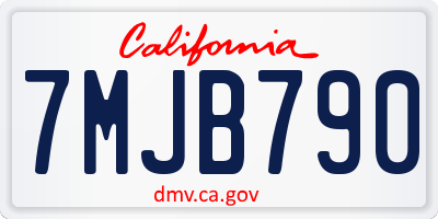 CA license plate 7MJB790