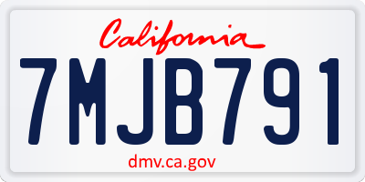CA license plate 7MJB791