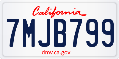 CA license plate 7MJB799