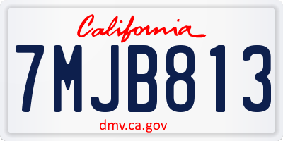 CA license plate 7MJB813