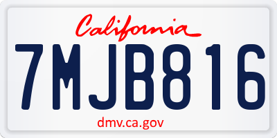CA license plate 7MJB816