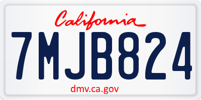 CA license plate 7MJB824