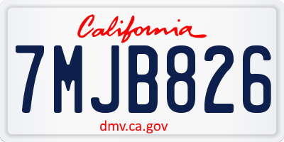 CA license plate 7MJB826