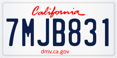 CA license plate 7MJB831