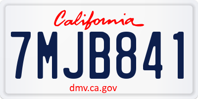 CA license plate 7MJB841