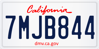 CA license plate 7MJB844