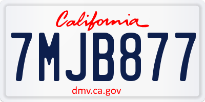 CA license plate 7MJB877